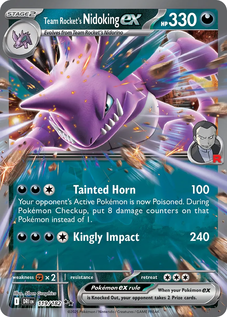 119/182 Team Rocket’s Nidoking ex