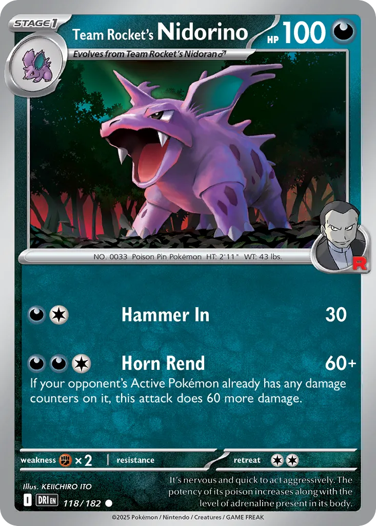 118/182 Team Rocket’s Nidorino