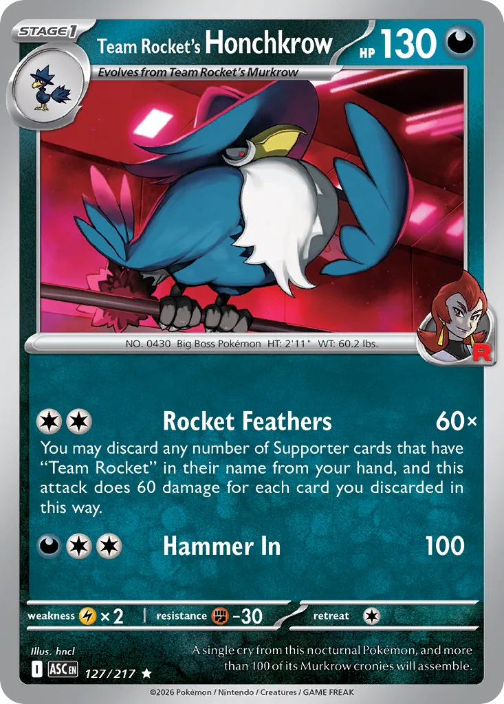 127/217 Team Rocket’s Honchkrow