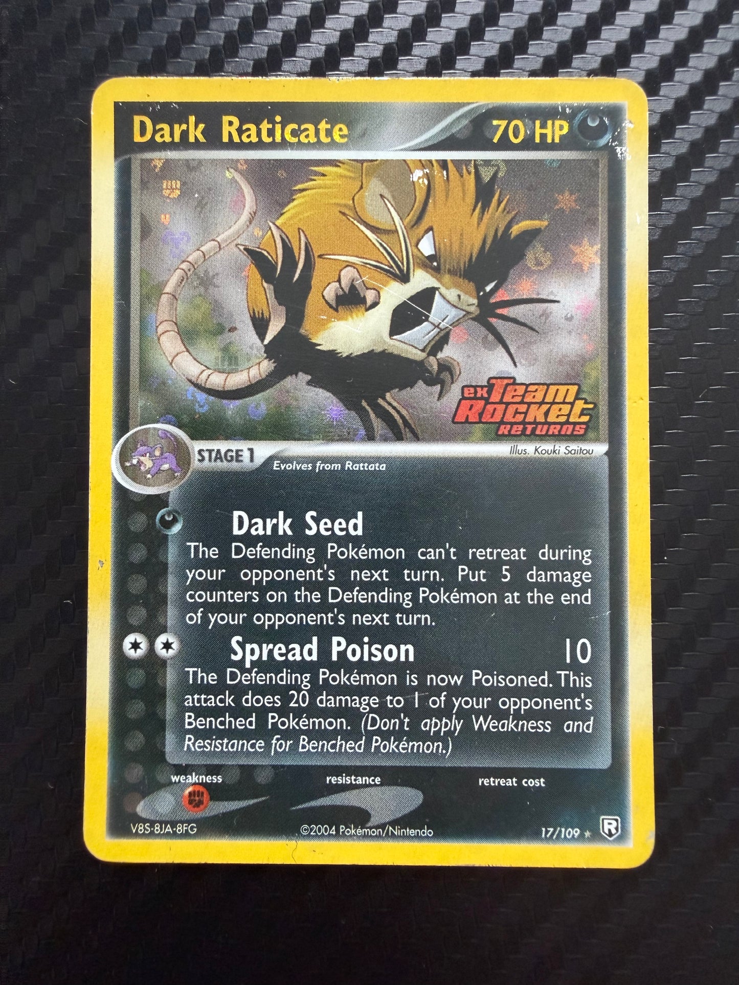 Dark Raticate 17/109 Reverse Holo Stamped